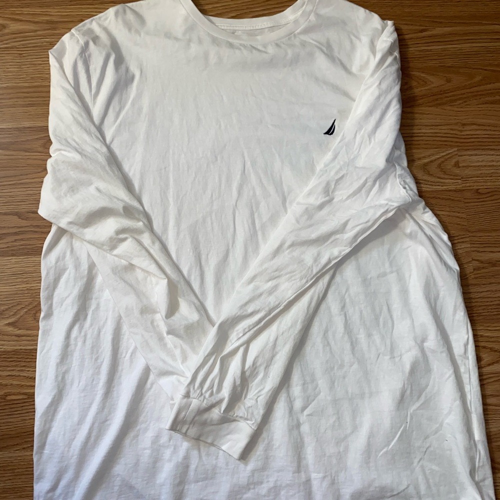 Nautica Long Sleeve White Tee